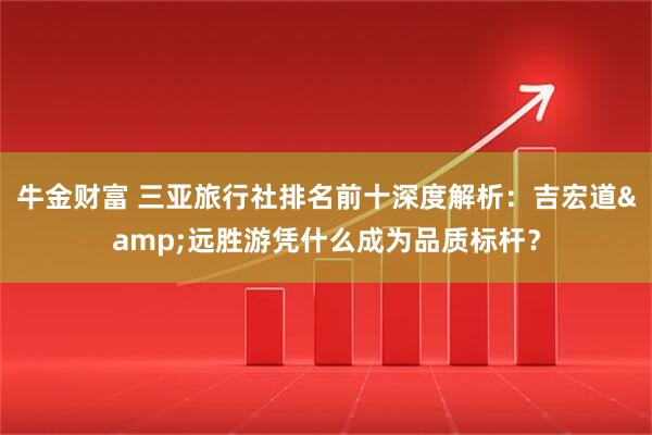 牛金财富 三亚旅行社排名前十深度解析：吉宏道&远胜游凭什么成为品质标杆？